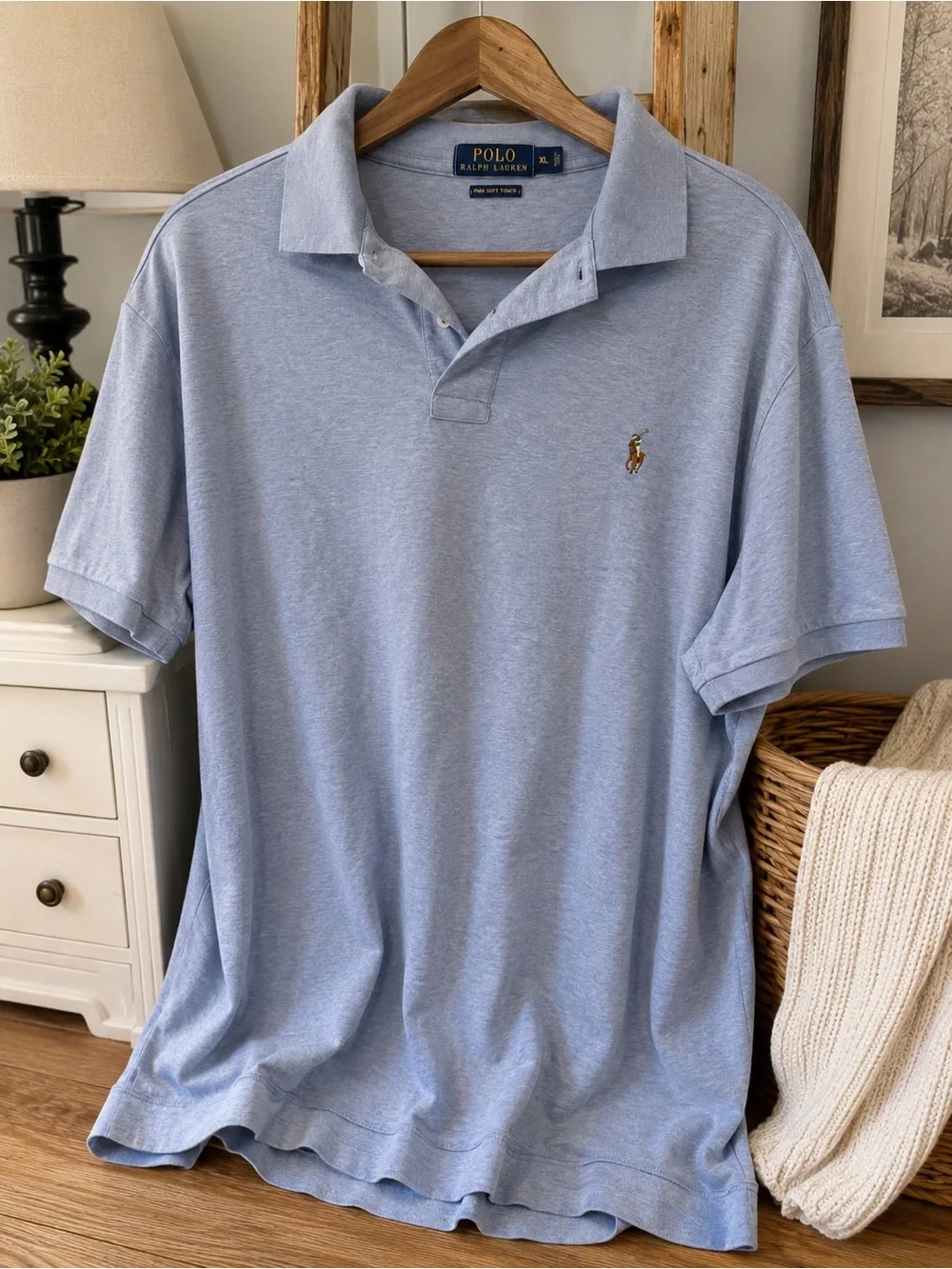 Polo Ralph Lauren Pima Soft Touch Polo Shirt – Light Blue – Men’s XL